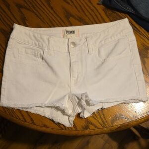 PINK Victoria's Secret Bright White Jean Shorts